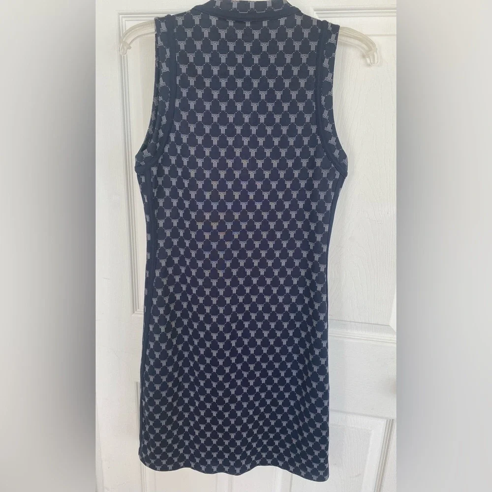Tory Sport Tory Burch Navy and Gray Patterned Dress